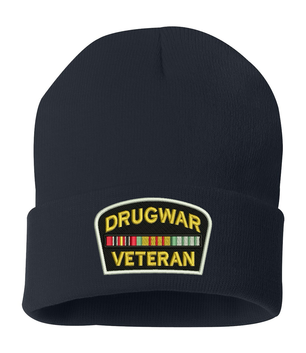 Drugwar Veteran Hat Beanie Embroidered Military Winter Cap