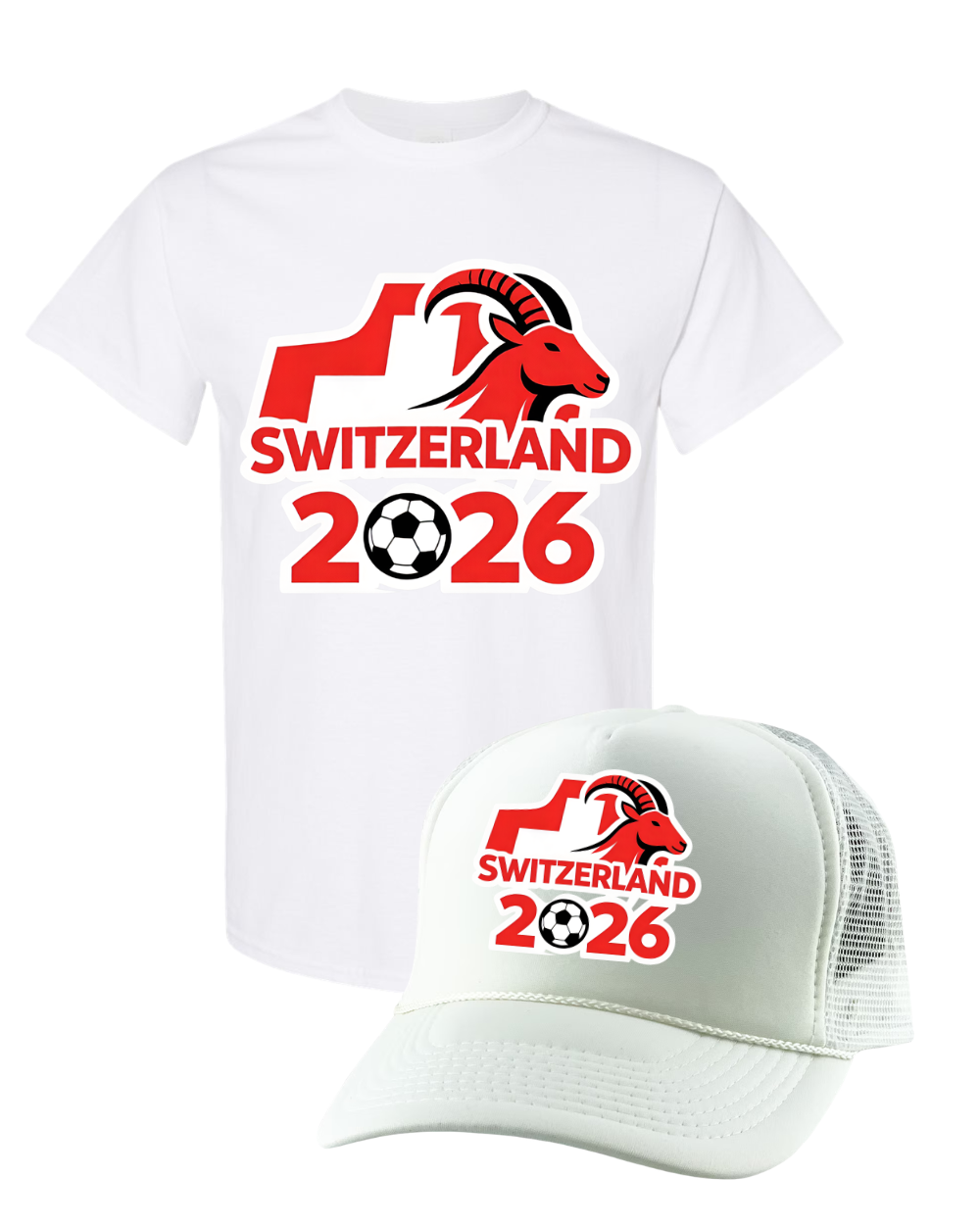 Switzerland Animal Men's T Shirt and Trucker Hat Set