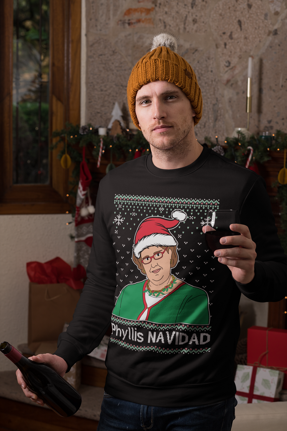 Phyllis Navidad Happy Holiday Office Ugly Christmas Sweater Crewneck Sweatshirt