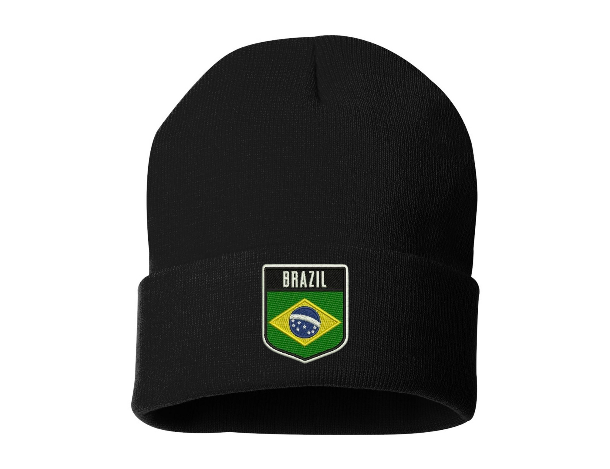 Brazil Flag Soccer World Cup Brazillian Beanie Cap Embroidered Winter Cap