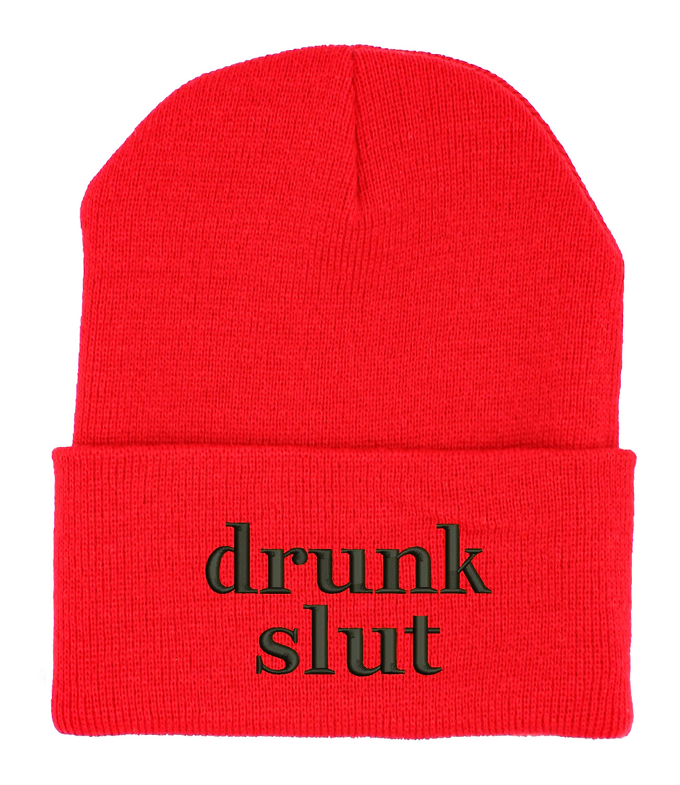 Drunk Slt Beanie Hat Funny Drinking Embroidered Winter Cap