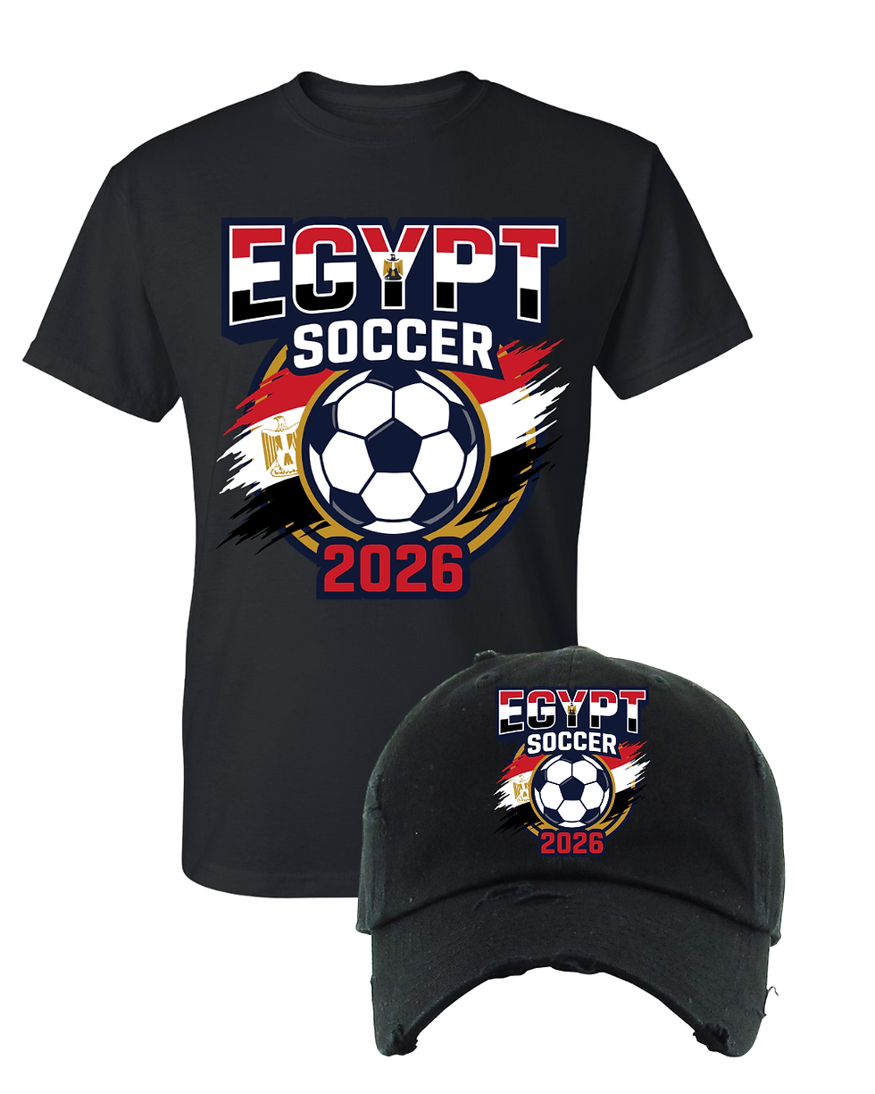 Thumbnail: Egypt Ball Soccer Men's T Shirt and Dad Hat Set