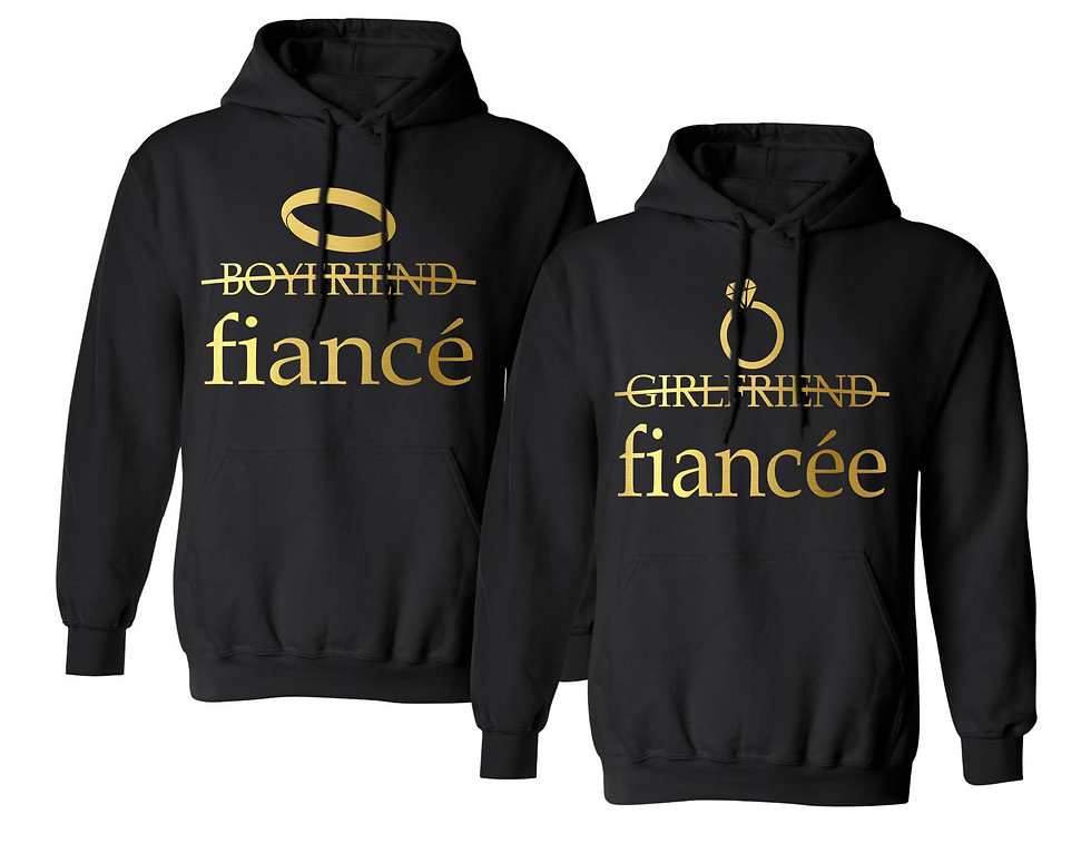 Couples Adult Hoodie Fiancee Fiance Engaged Proposal Matching Tops