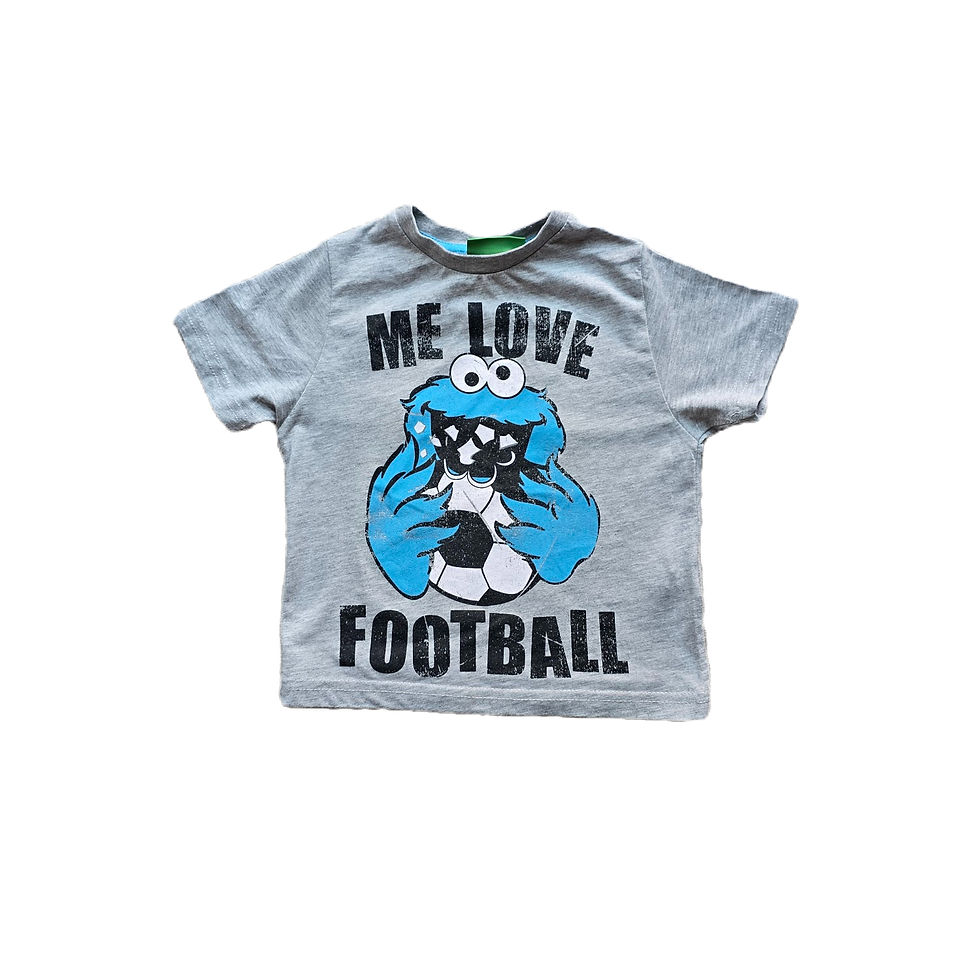 Thumbnail: Adorable Primark Sesame Street "Me Love Football" Cookie Monster Tee