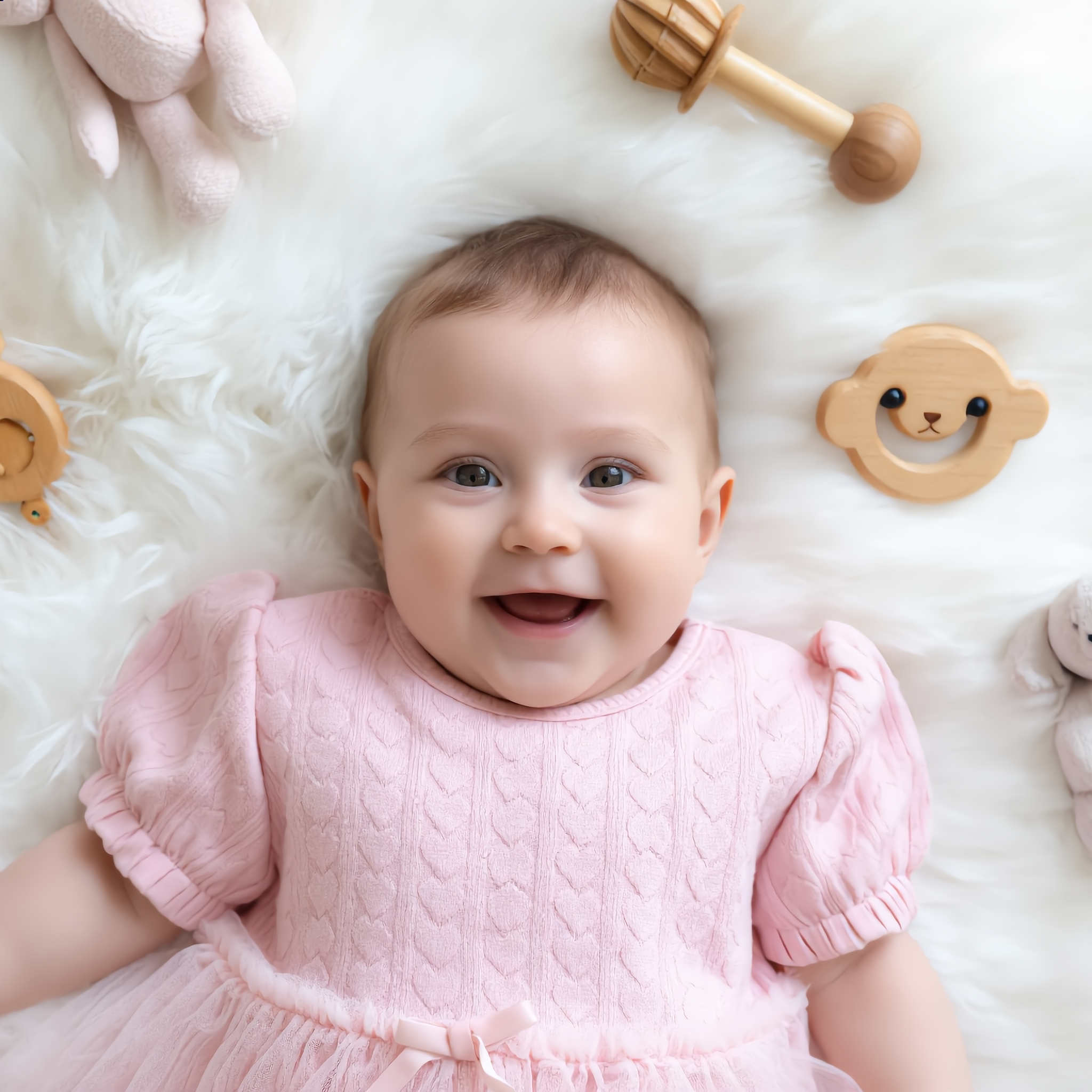 Matalan Baby Pink Heart Mesh Dress