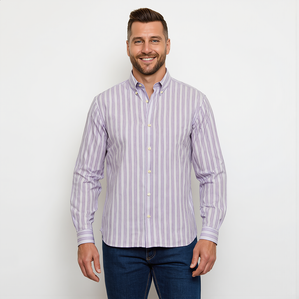 Thumbnail: Charles Tyrwhitt Men's Striped Formal Shirt - Size L (16.5" Collar) 