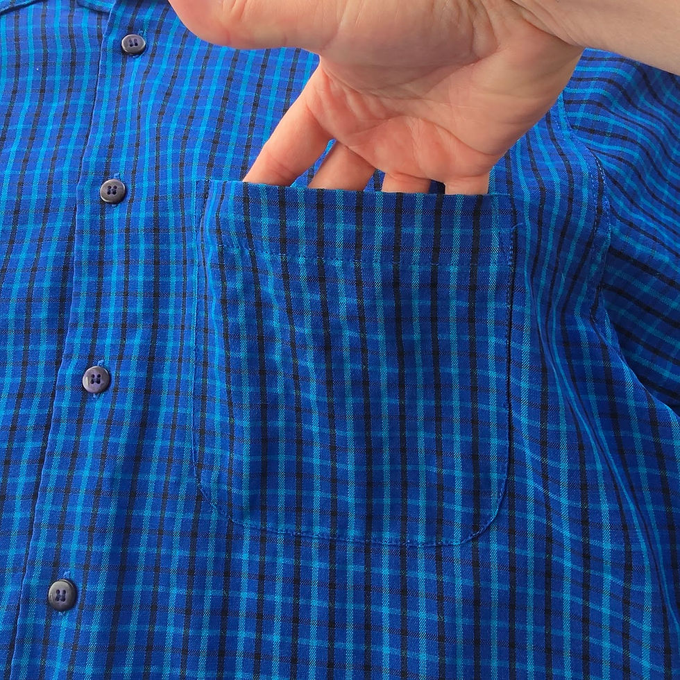 Thumbnail: Burton Blue Check Short Sleeve Shirt,Viscose Blend