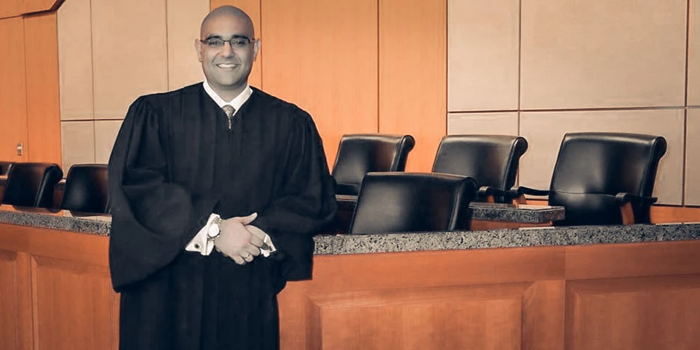 Judge Sandill standing in the court