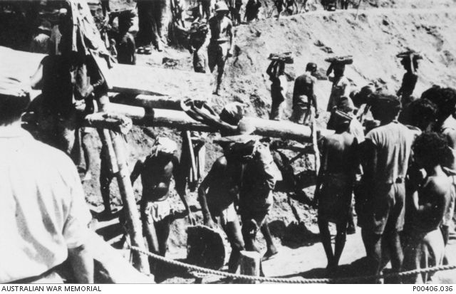 Romusha at the construction of the Burma Thailand Railway