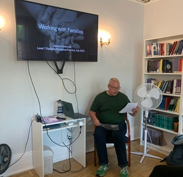 Alistair presenting to his class