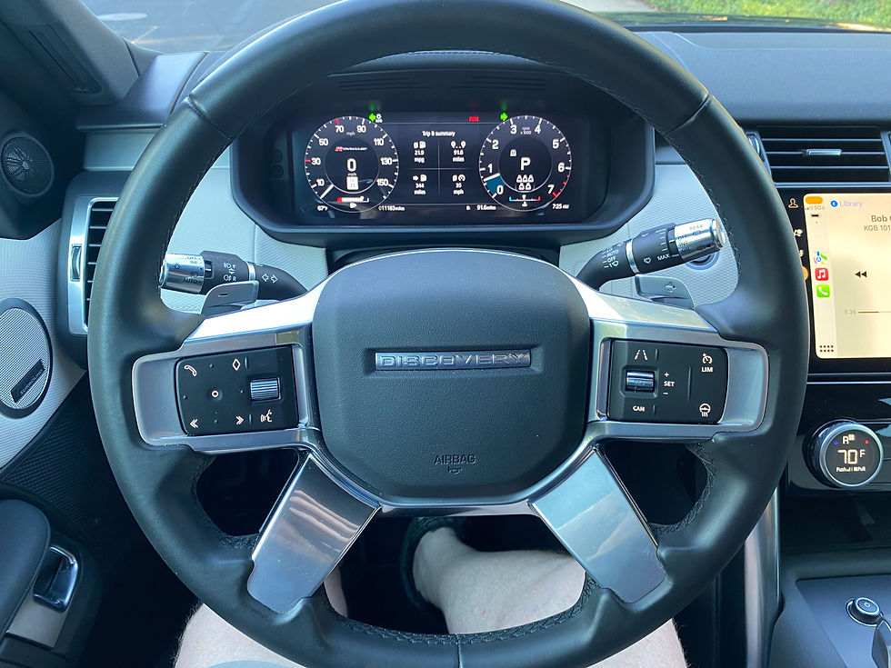 2021 Land Rover Discovery R Dynamic S steering wheel and gauge cluster