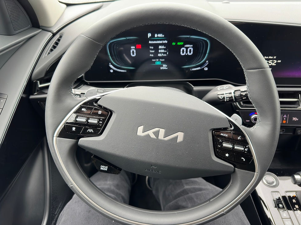 2023 Kia Niro Hybrid steering wheel and gauge cluster