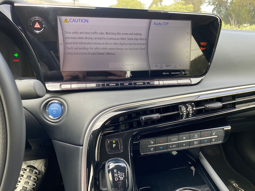 2021 Toyota Mirai infotainment and HVAC
