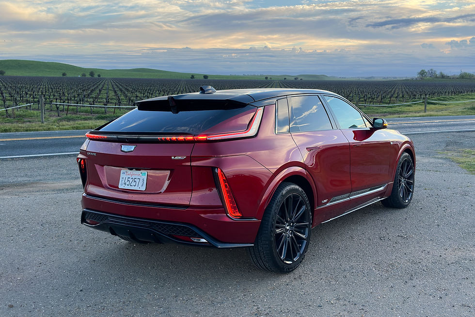2026 Cadillac Lyriq-V rear 3/4 view