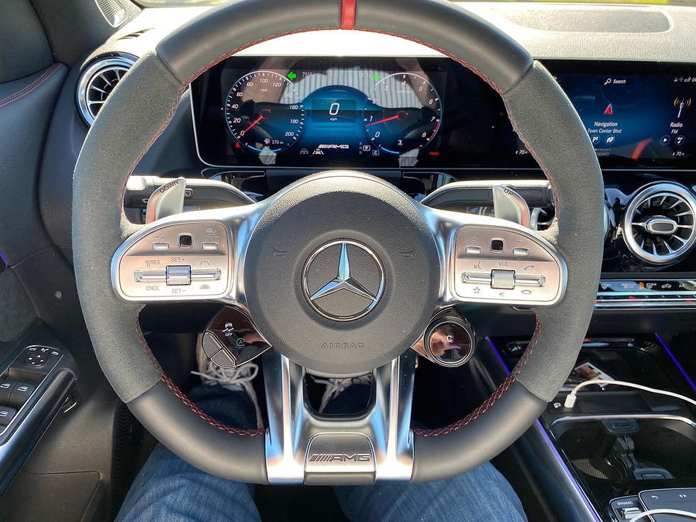 2021 Mercedes-AMG GLA45 4MATIC+ steering wheel and gauge cluster