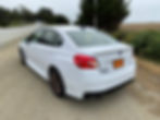 2020 Subaru WRX Series.White rear 3/4 view
