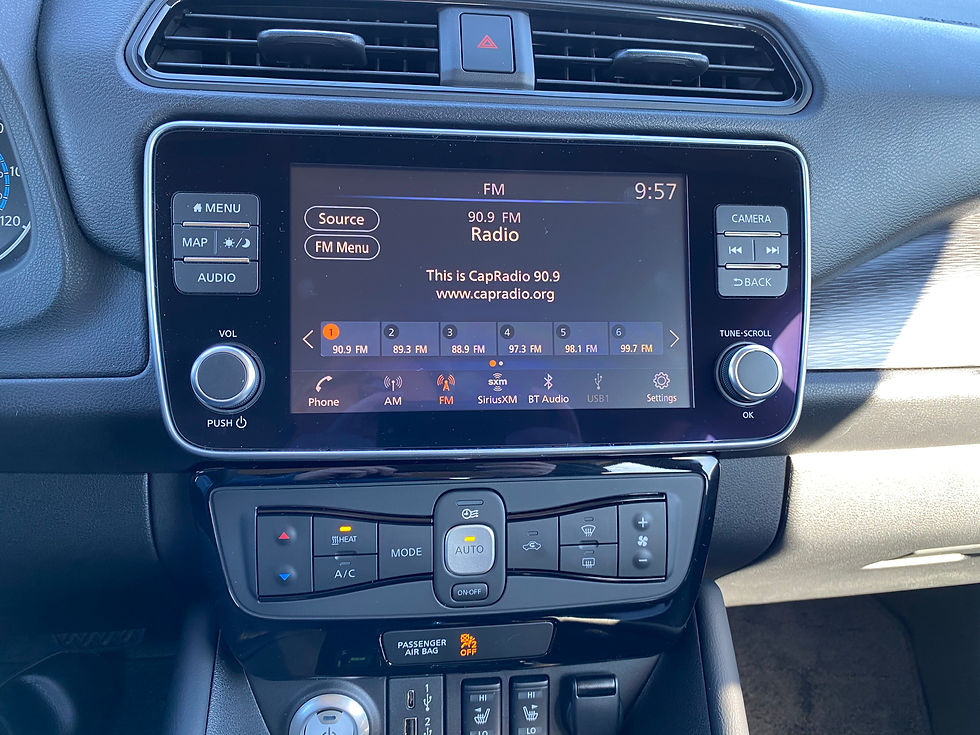 2021 Nissan Leaf SL Plus infotainment and HVAC