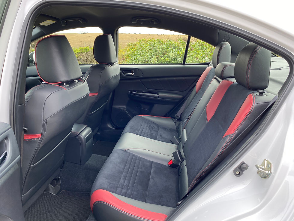 2020 Subaru WRX Series.White rear seat