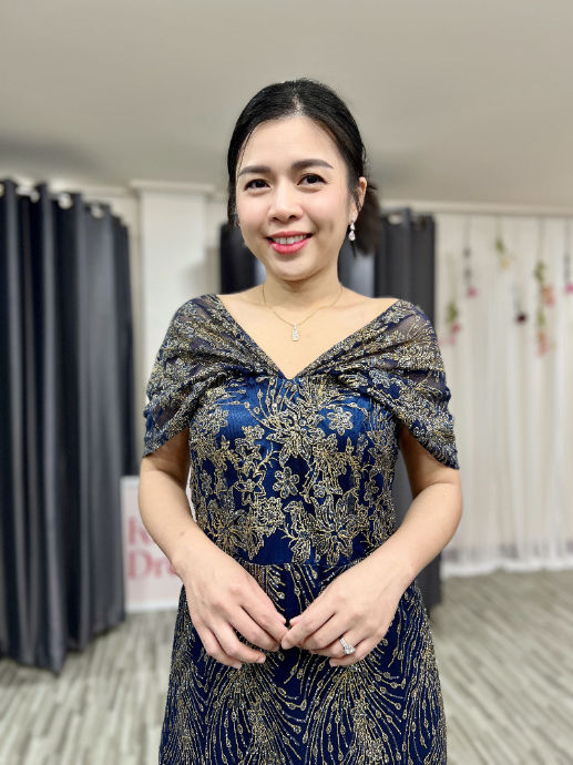 ชุดคุณแม่เจ้าบ่าว ชุดคุณแม่เจ้าสาว Khunnine Dress | ชุดหรูวิบวับ ไม่แก่