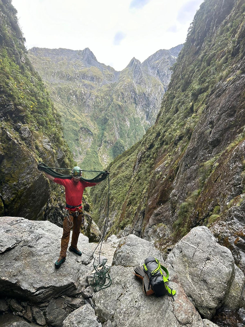 Starting down the steep descent canyon