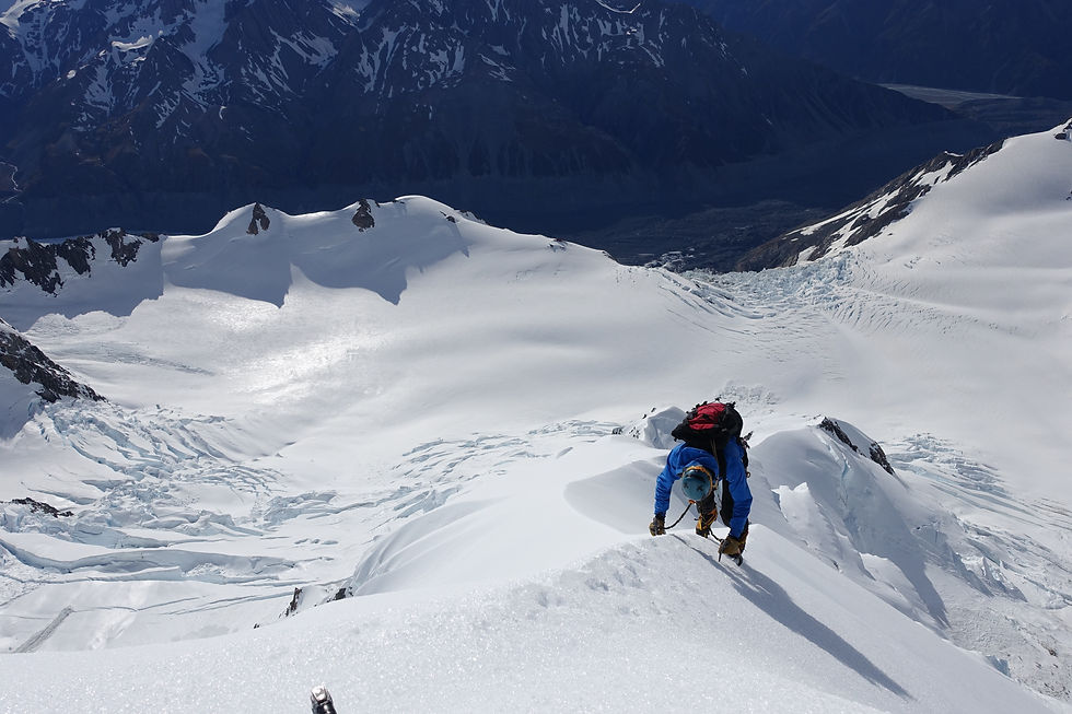 Tim Elson descending the Silberhorn