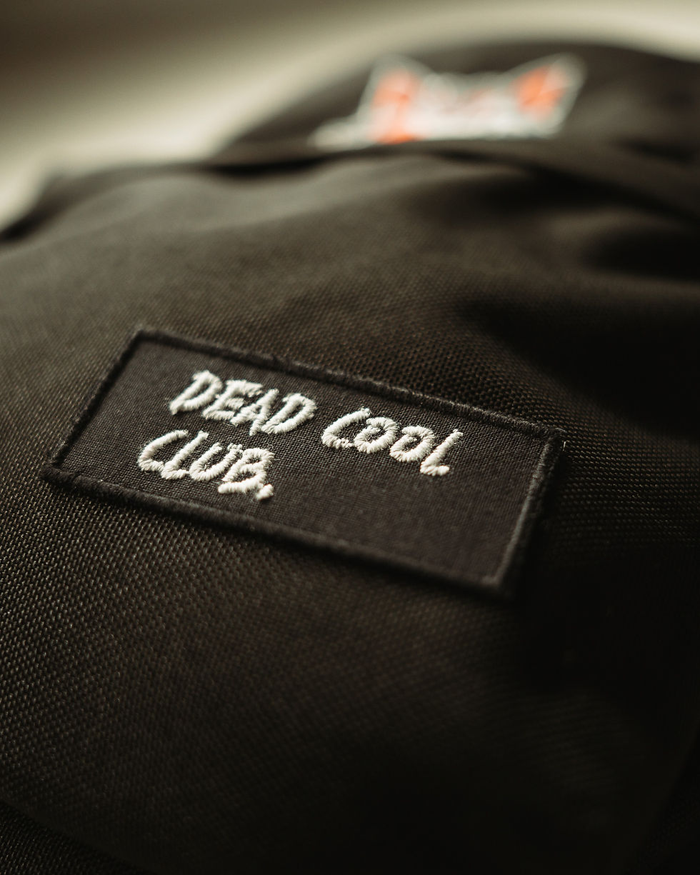 Thumbnail: The Kreepy Cat Embroidered Black Mini Bag.