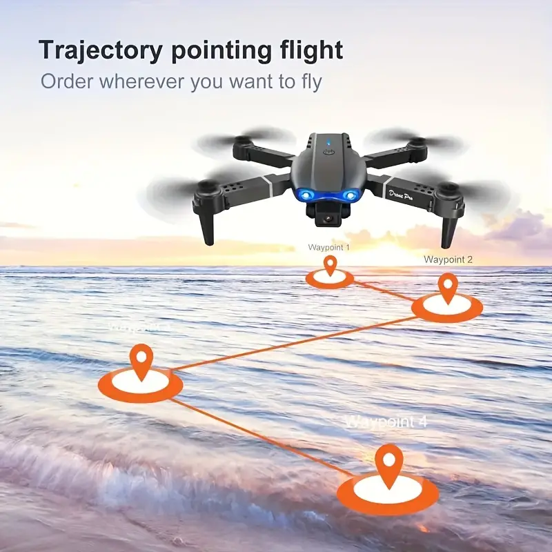 Miniatura: E99 PRO Drone with Flash Professional HD Dual Camera WIFI Obstacle Avoidance RC 