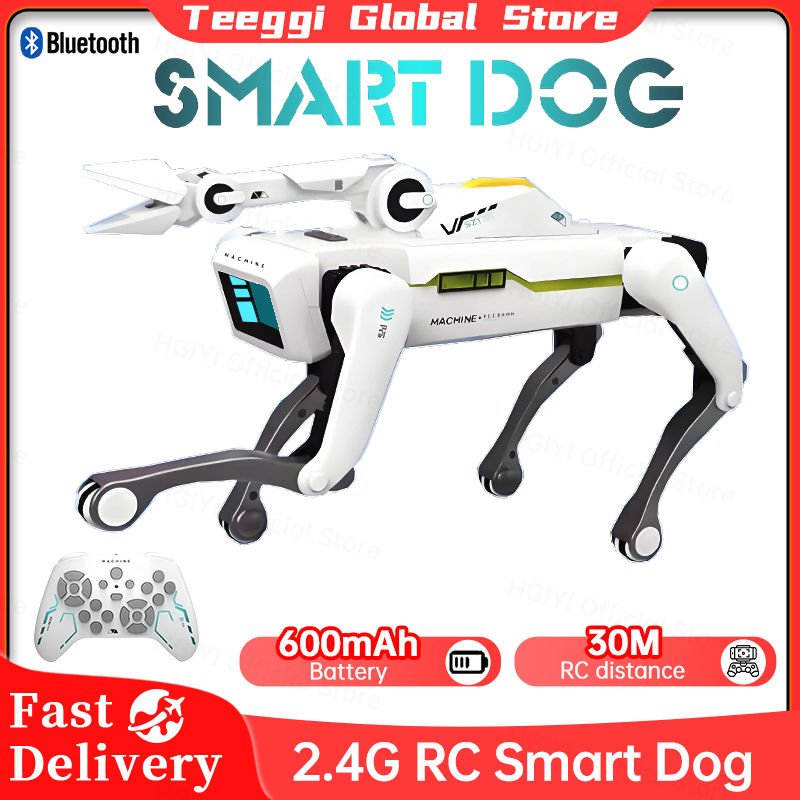 Teeggi Electric RC Intelligent Robot Dog with Clip Multifunction RC Mechanical D