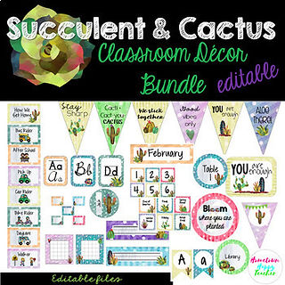 Succulent Classroom Decor