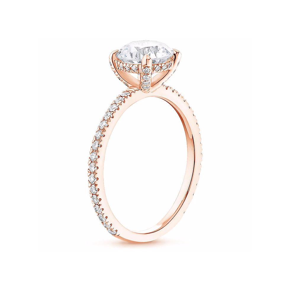 Thumbnail: "LOLA" EMERALD DIAMOND PAVÉ SOLITAIRE ENGAGEMENT RING