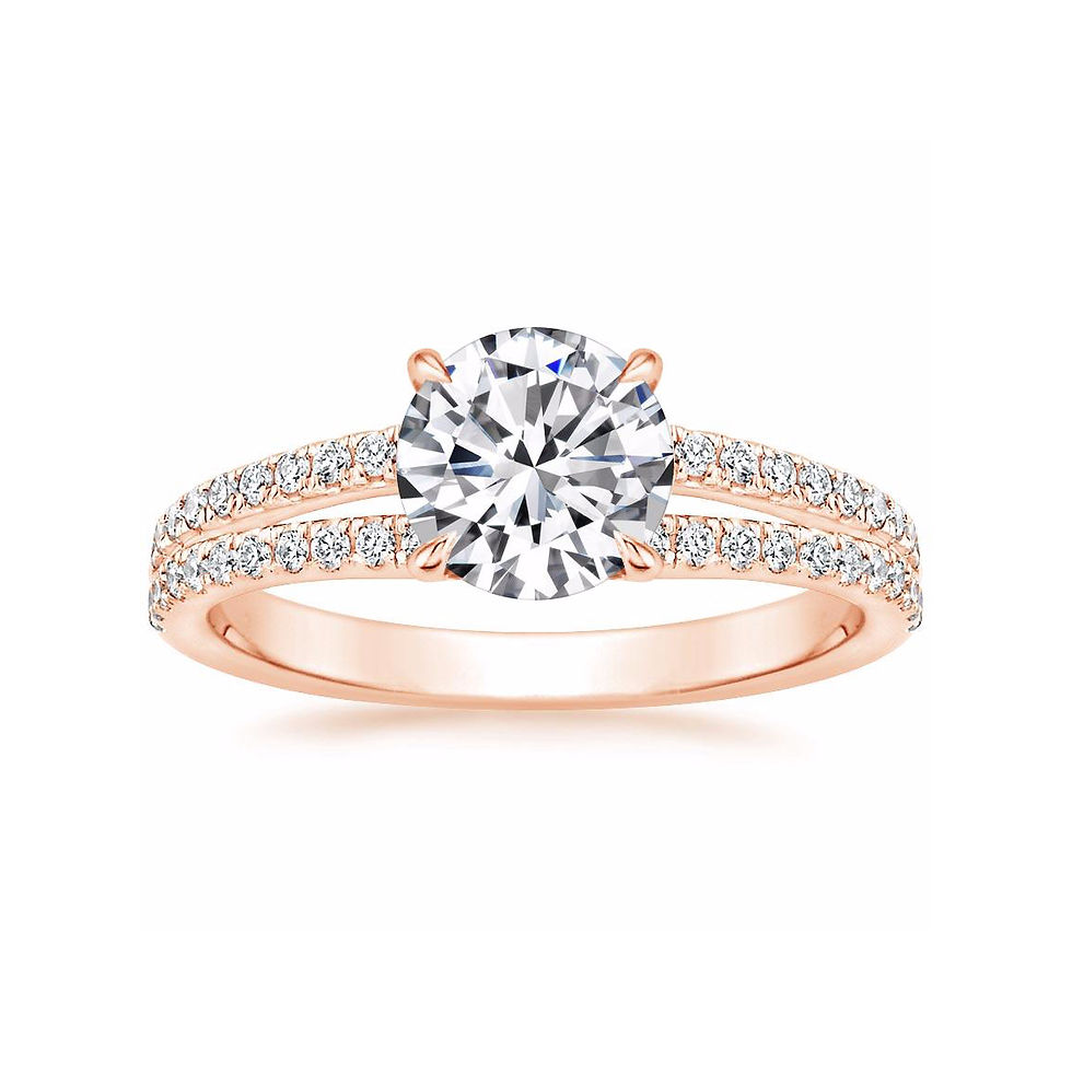 Thumbnail: "LUISA" ROUND DIAMOND SPLIT SHANK ENGAGEMENT RING