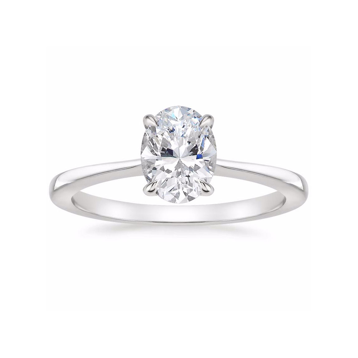 "LEAH" OVAL DIAMOND TAPERED ENGAGEMENT RING
