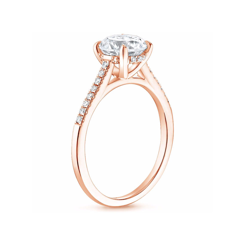 Thumbnail: "LUCY" OVAL DIAMOND CATHEDRAL SOLITAIRE ENGAGEMENT RING