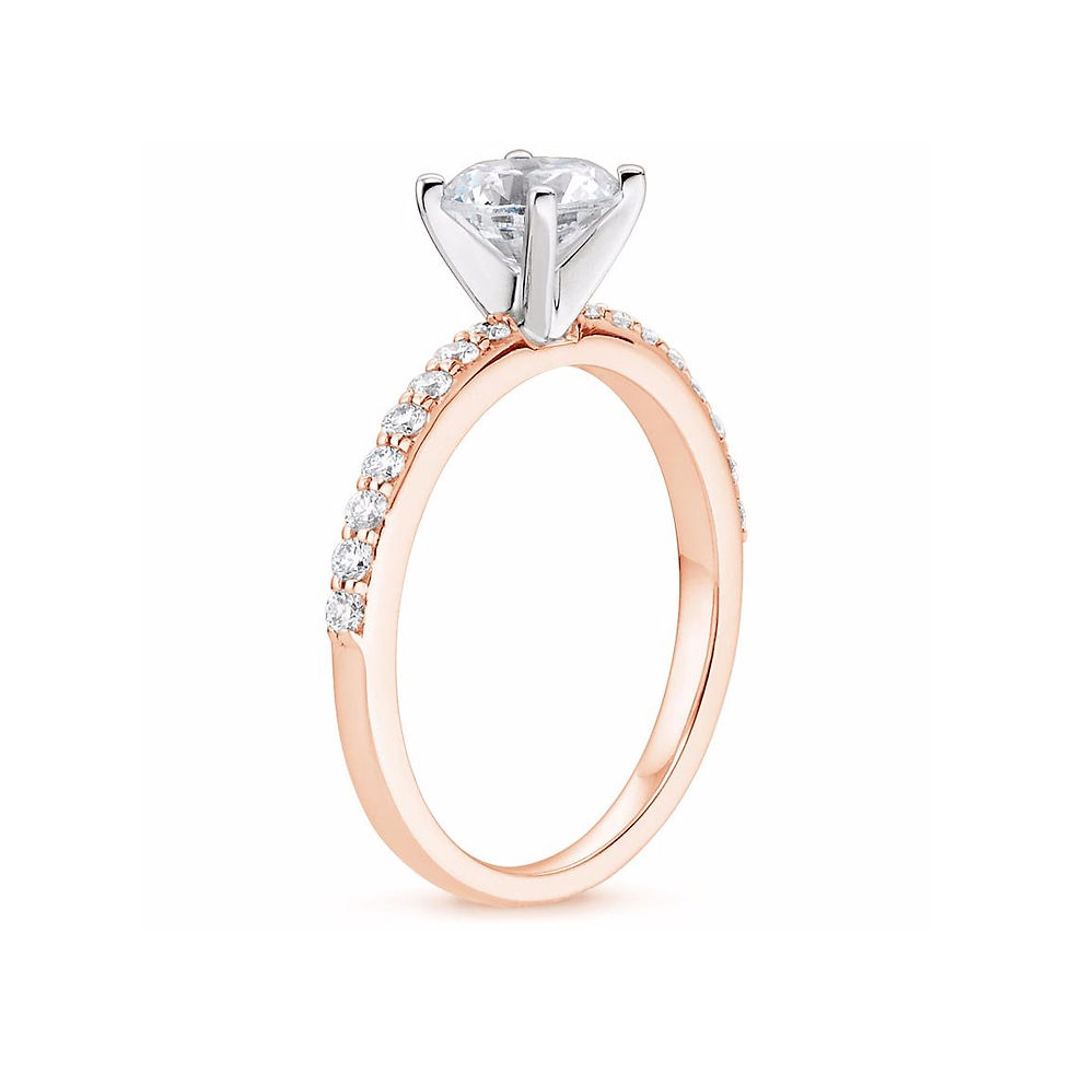 Thumbnail: RADIANT DIAMOND PAVÉ BAND SOLITAIRE ENGAGEMENT RING