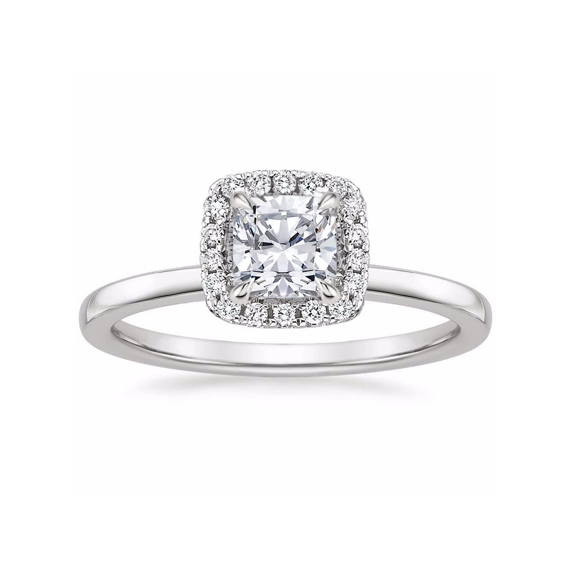 "LIZZIE" CUSHION DIAMOND HALO ENGAGEMENT RING