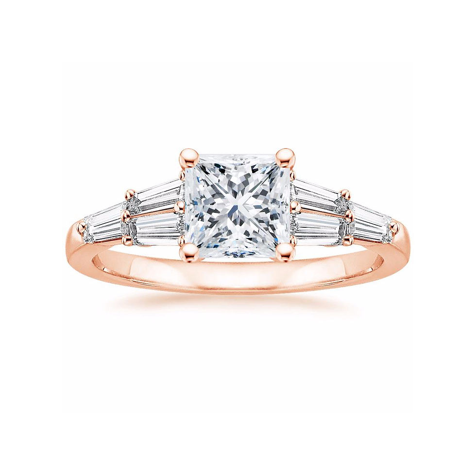Thumbnail: "LEA" PRINCESS DIAMOND DESIGNER ENGAGEMENT RING