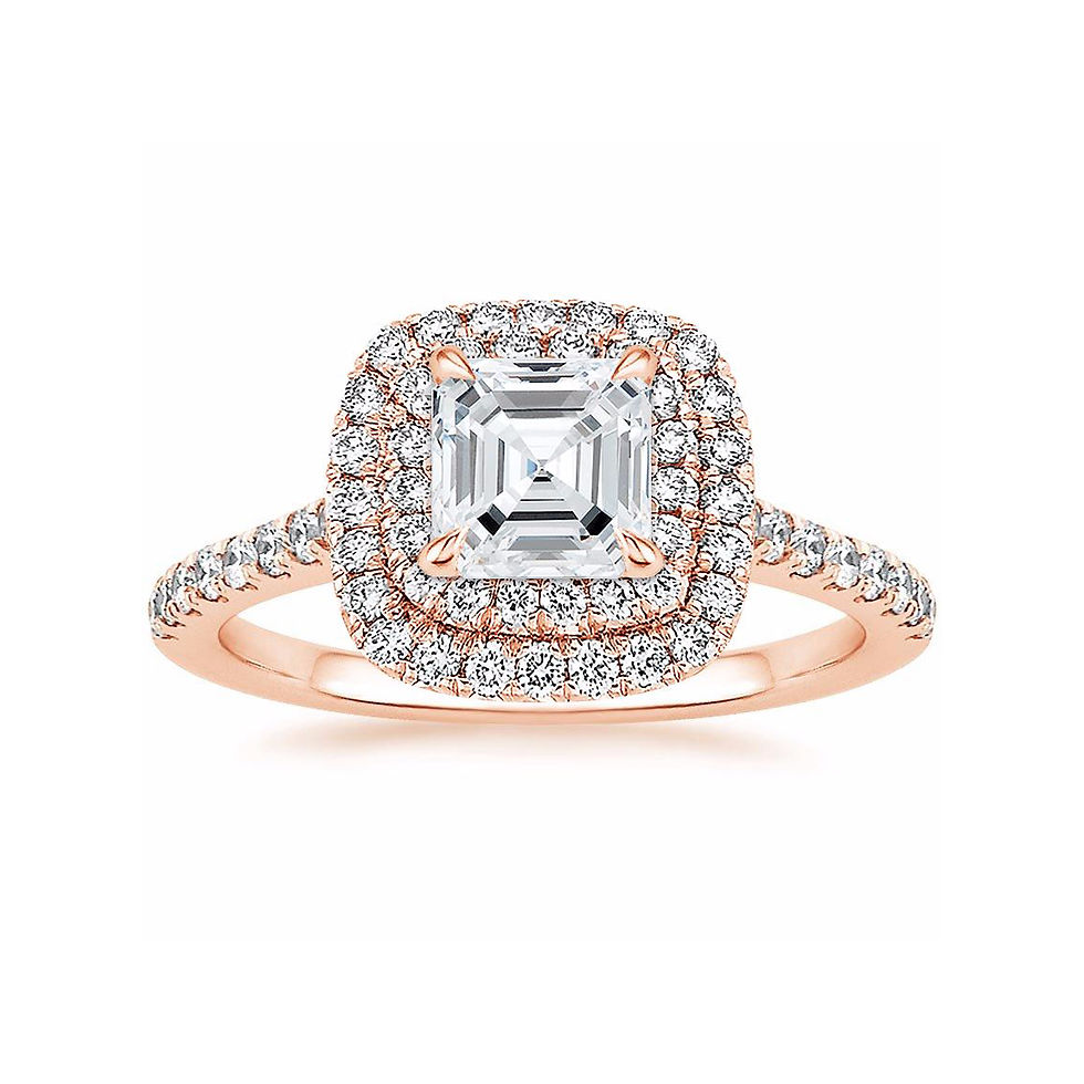 Thumbnail: "LOUISE" ASSCHER DIAMOND DOUBLE HALO ENGAGEMENT RING