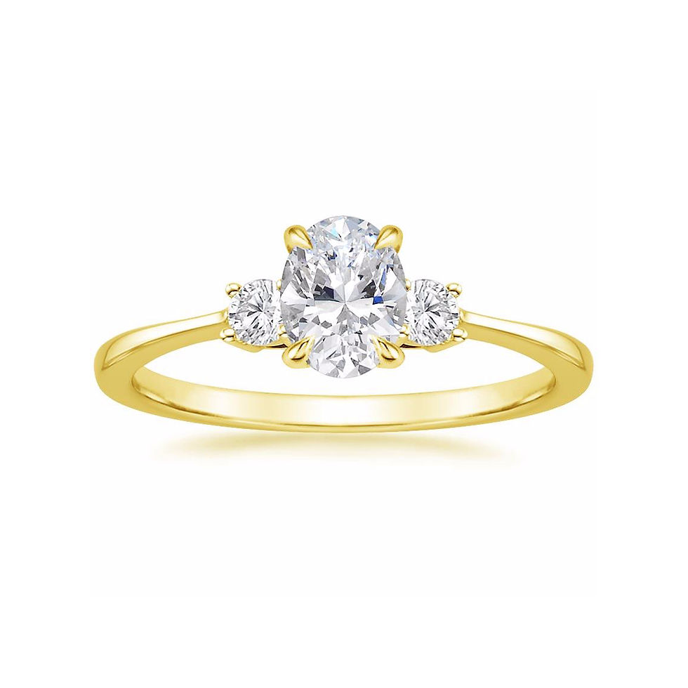 الصورة المصغرة: "LIZA" OVAL DIAMOND THREE STONE ENGAGEMENT RING