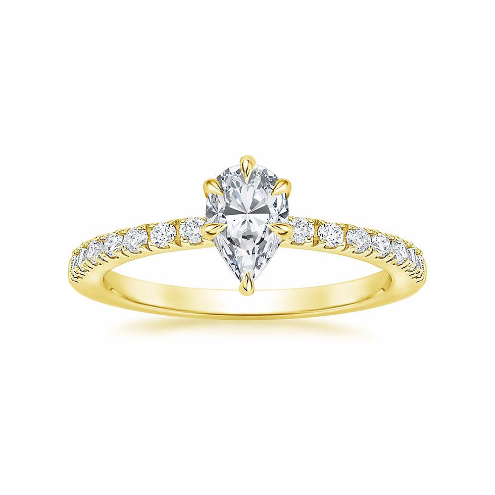 Thumbnail: "LUNA" PEAR DIAMOND PAVÉ SOLITAIRE ENGAGEMENT RING
