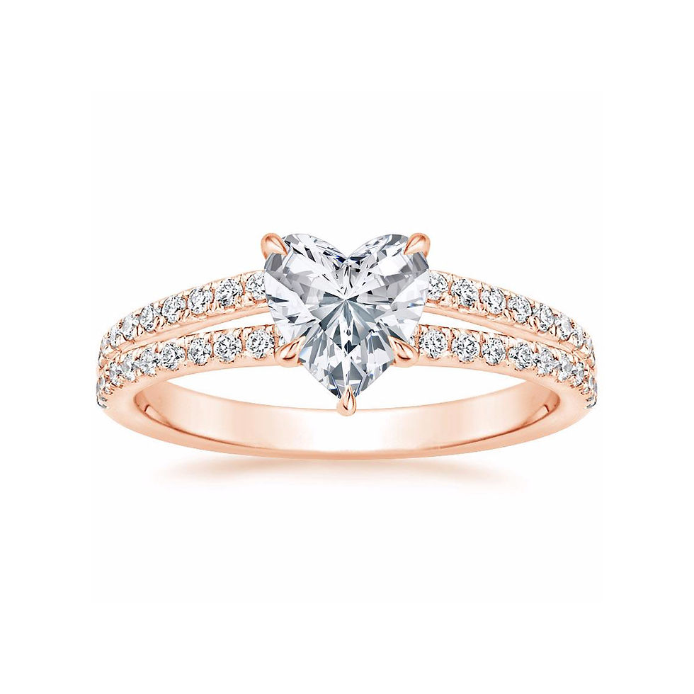 Thumbnail: "LUISA" HEART DIAMOND SPLIT SHANK ENGAGEMENT RING