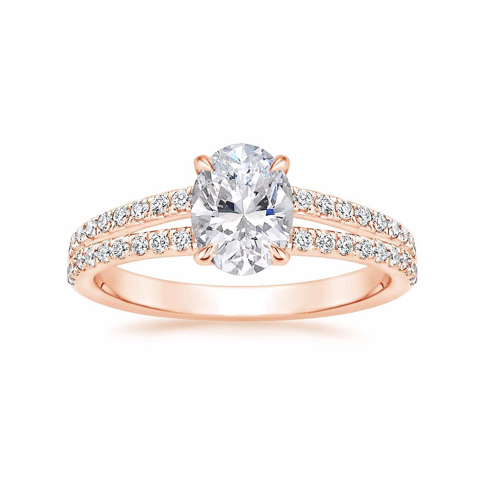 Thumbnail: "LUISA" OVAL DIAMOND SPLIT SHANK ENGAGEMENT RING