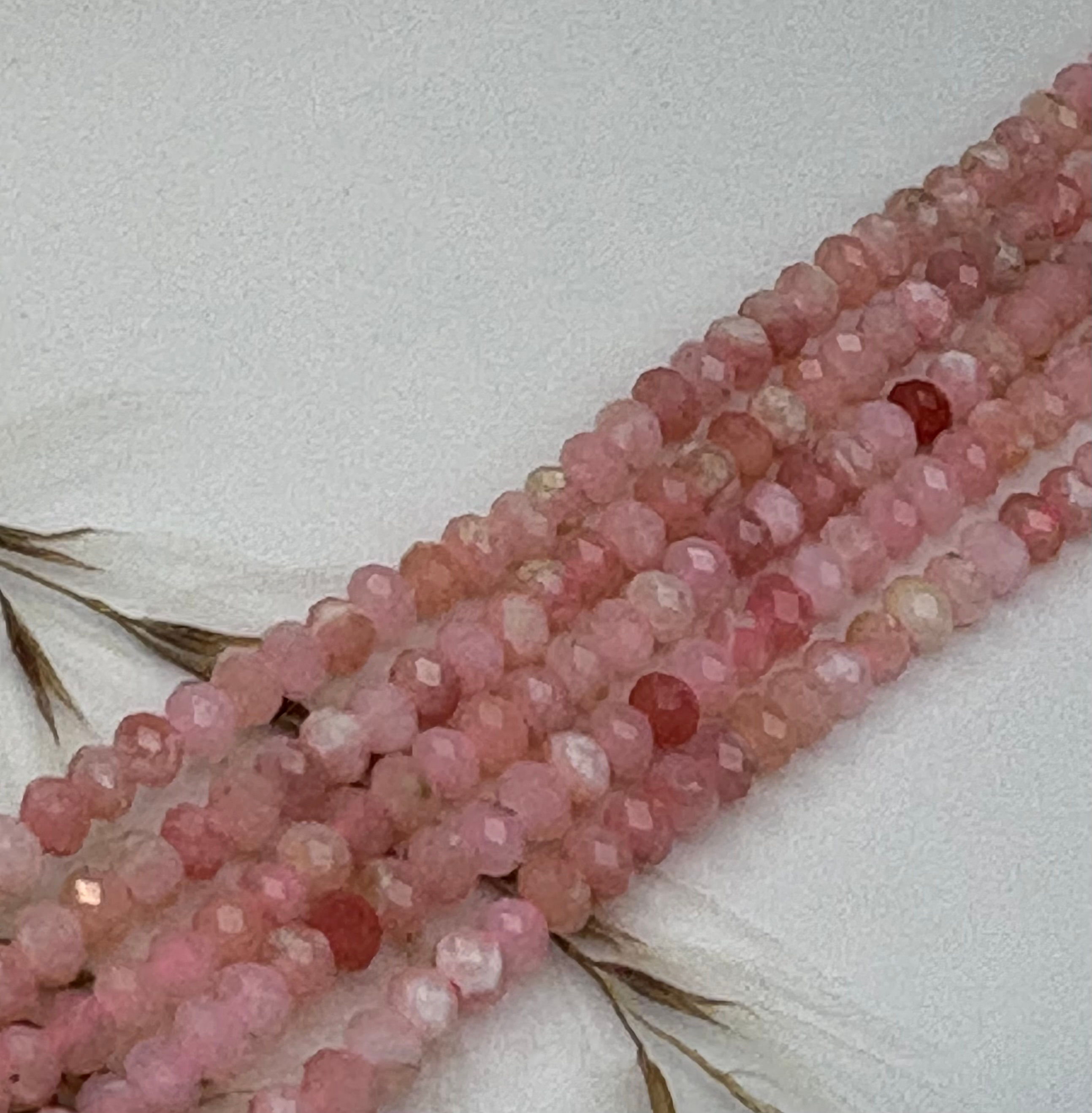 Pink Opal Strand 2x3mm faceted: 1 Strand