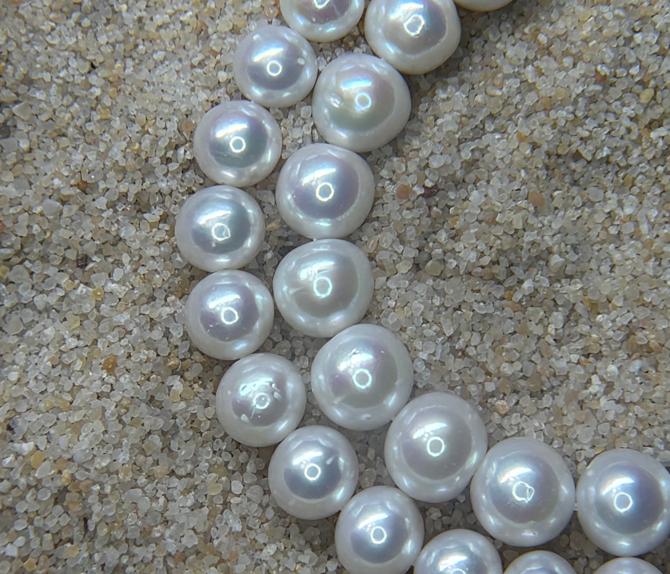Freshwater Potato Pearl Strand - White - 9mm and 10mm - 2 strand bundle