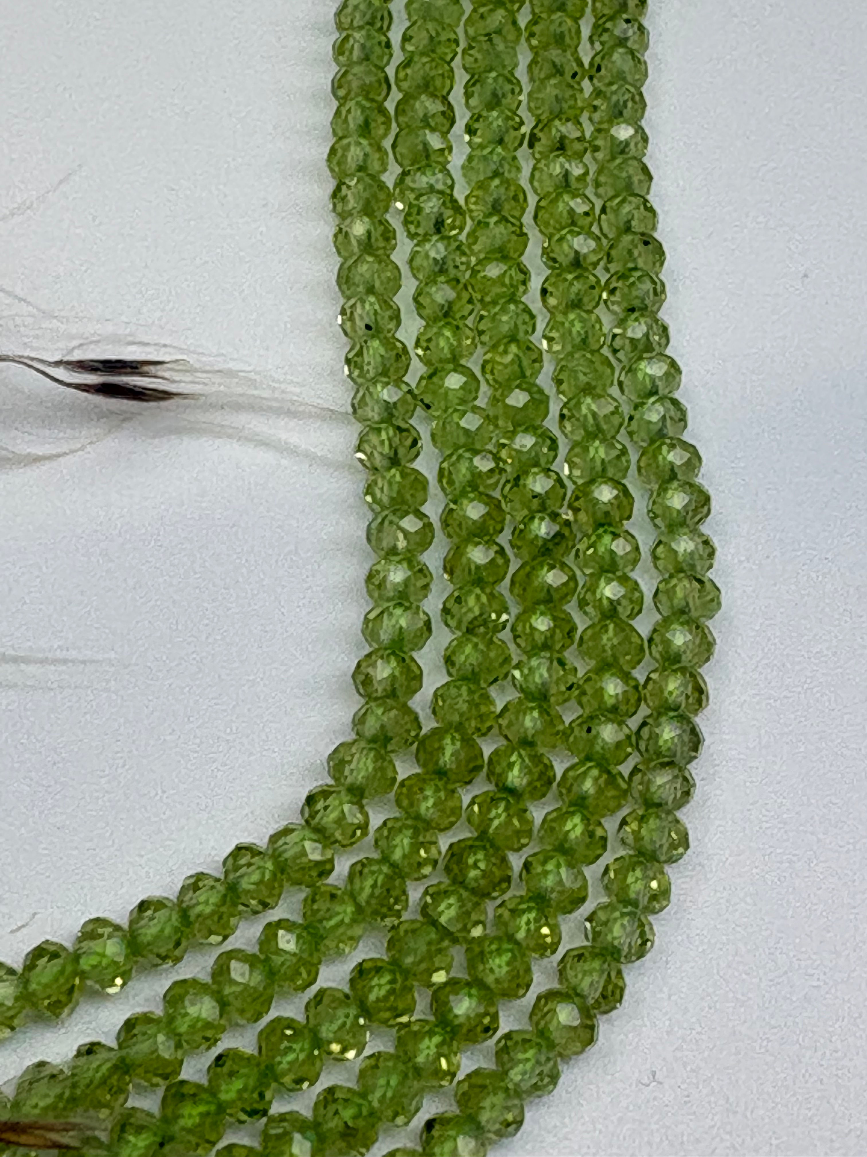 Peridot Strand 3mm faceted: 1 Strand
