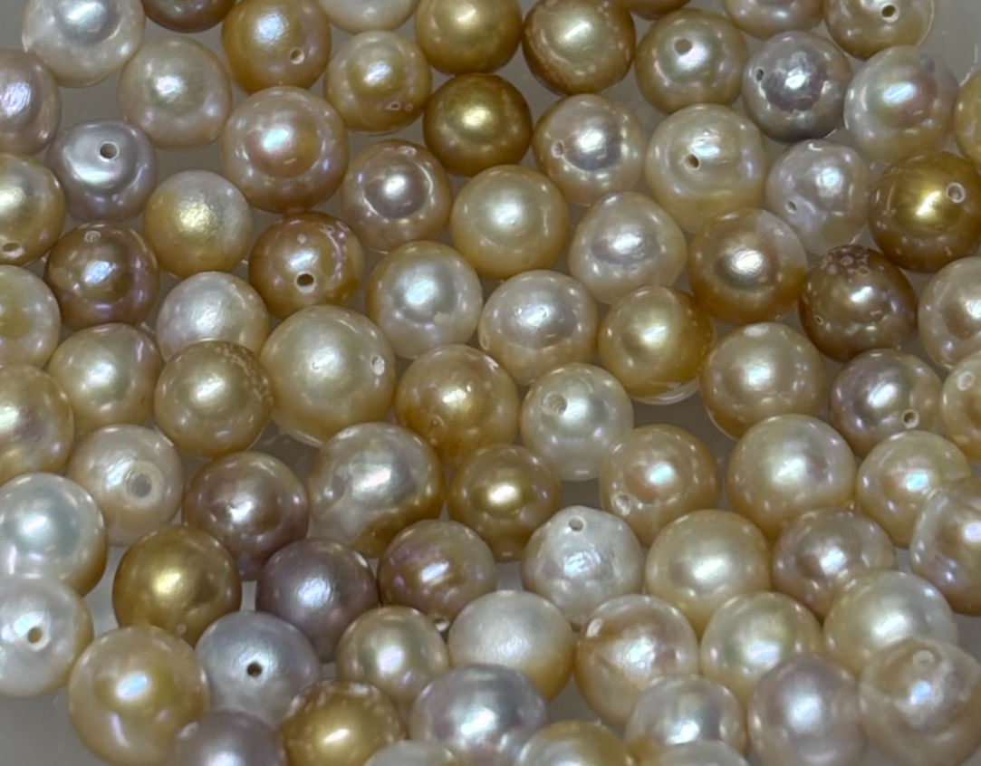 Freshwater Pearls - Old Style Gold Colour 5-6mm (x4 sets available)