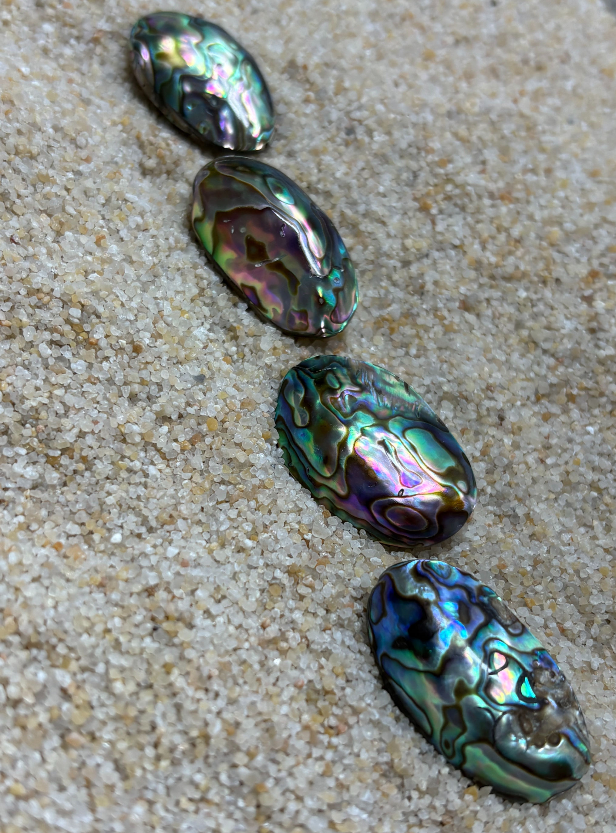 Paua Shell made into oval beads - 30mm