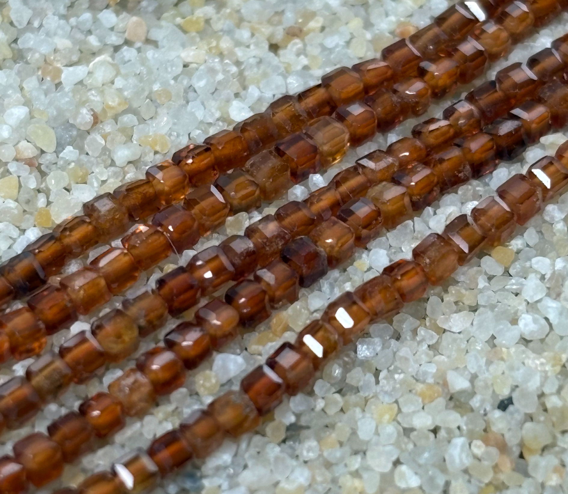 Honey Garnet 2mm Cubes