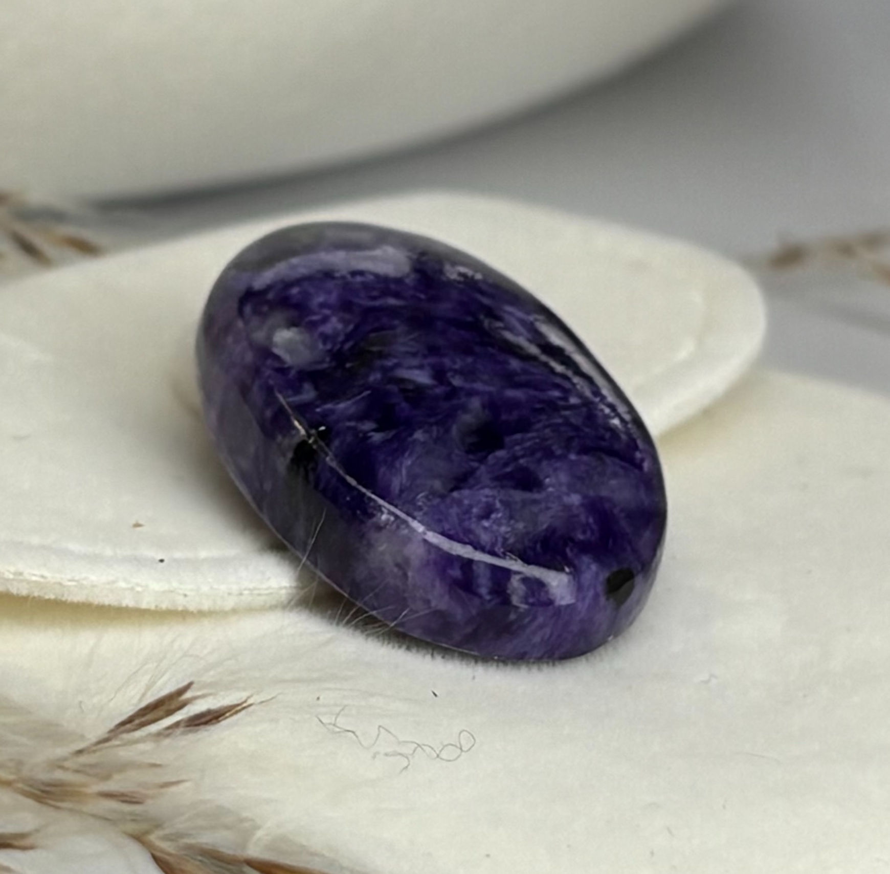 Cabochon - Chatoyant Charoite 32x21.8mm