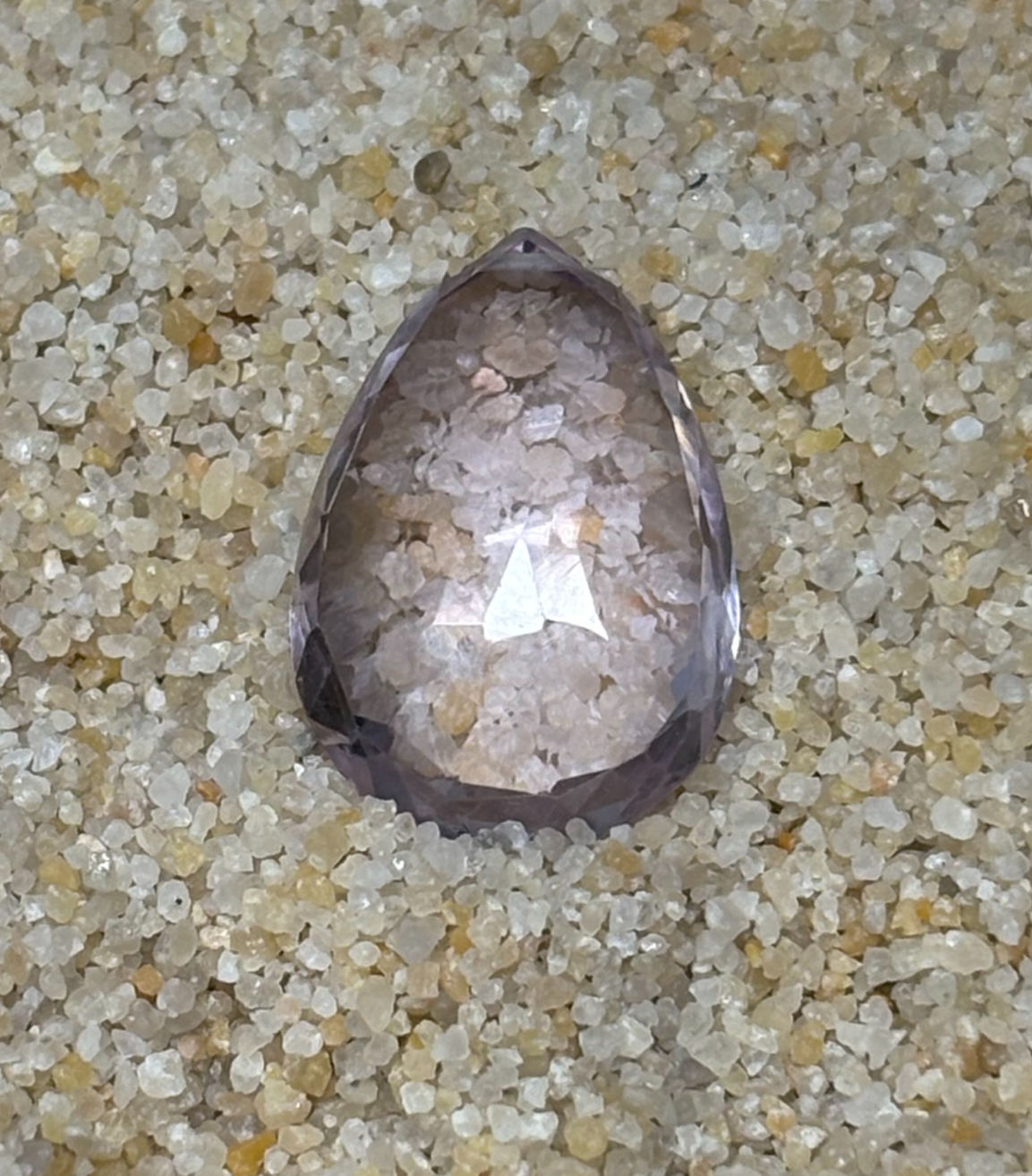 Rose de France Amethyst Faceted Drop - through drill at top