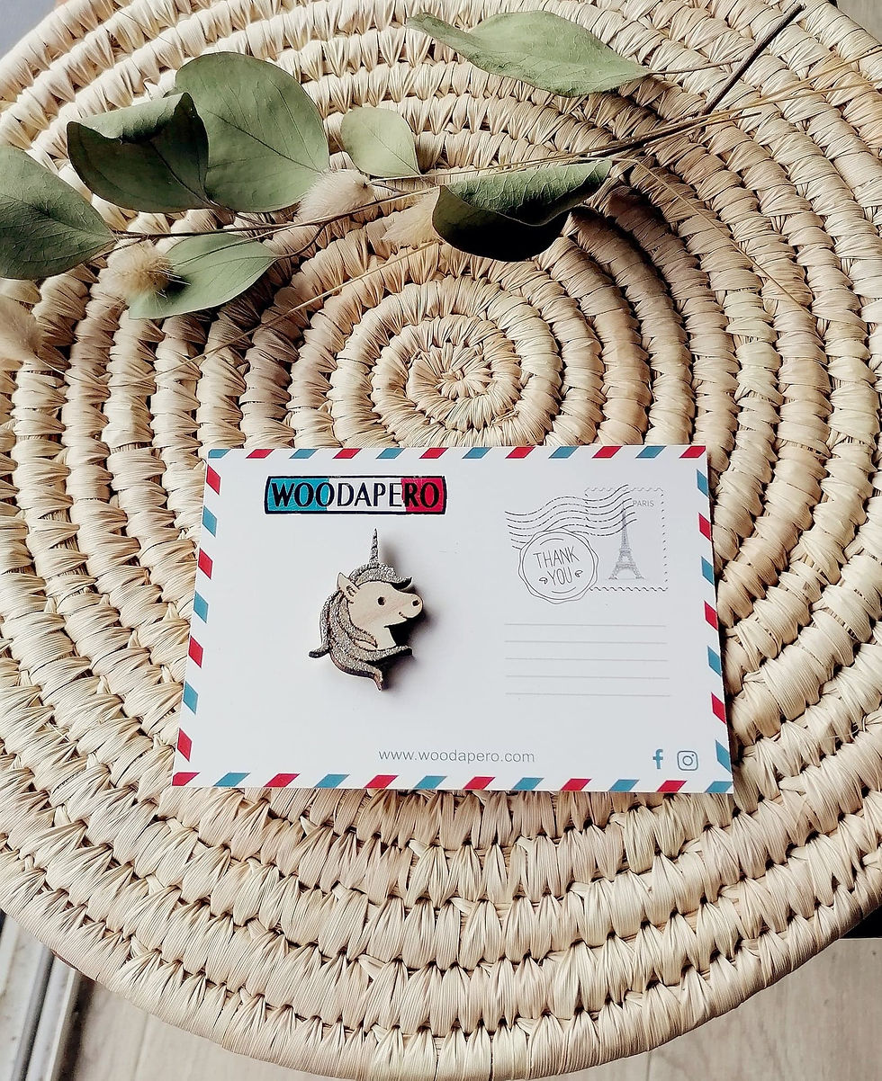 Miniature : Broche ou barette en bois